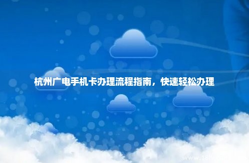 杭州广电手机卡办理流程指南，快速轻松办理